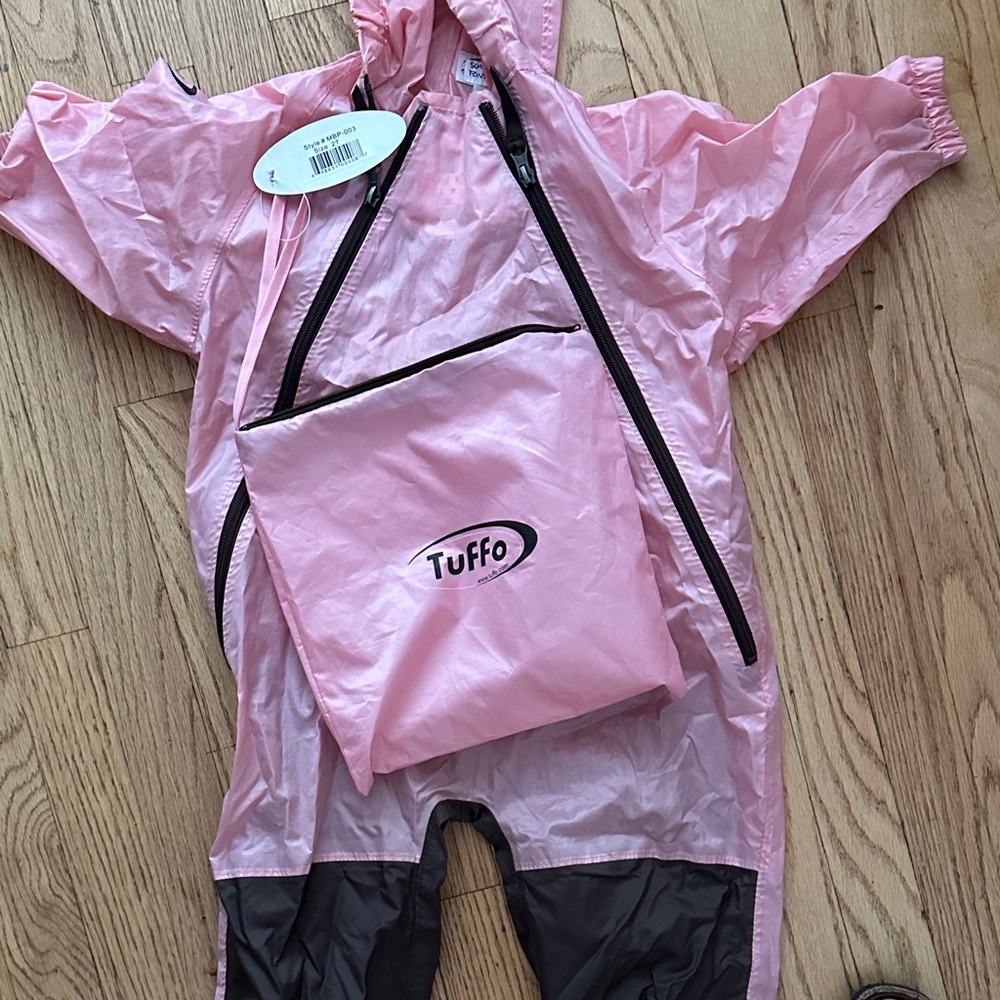 Pink and Black Kids Rain Suit